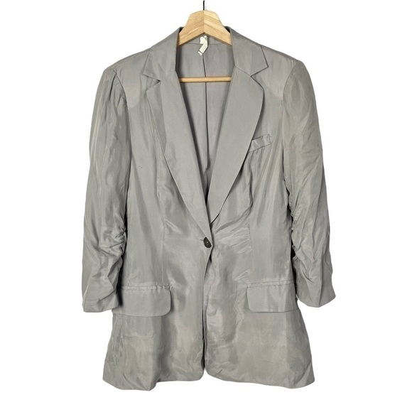 Boutique Willow & Clay Pink Gray Single Button Mid Length Blazer M - Picture 1 of 4
